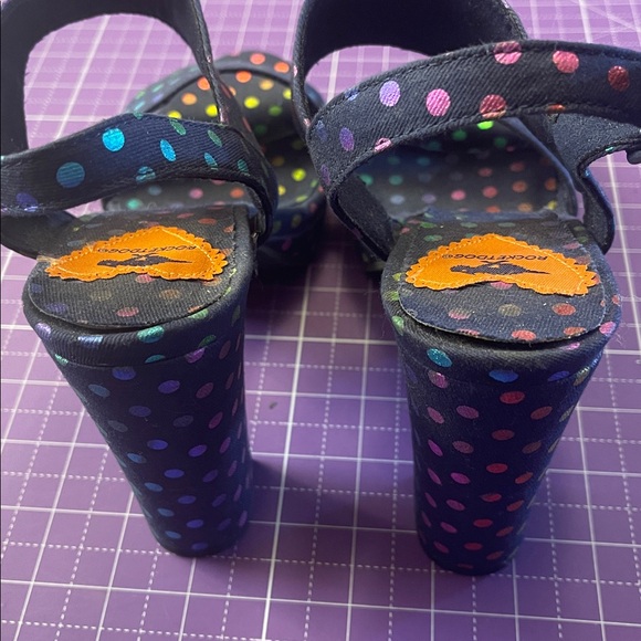 READ Description Rocketdog (bought through Modcloth) size 8 rainbow dot heels. - Picture 3 of 5